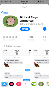 Screen Shot of the App Store Store Front for Birds of Play